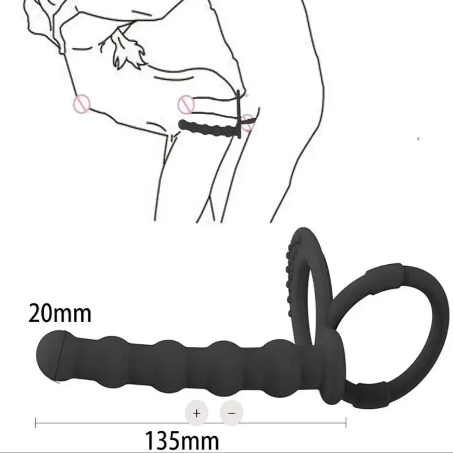 anneau cock ring avec plug anal