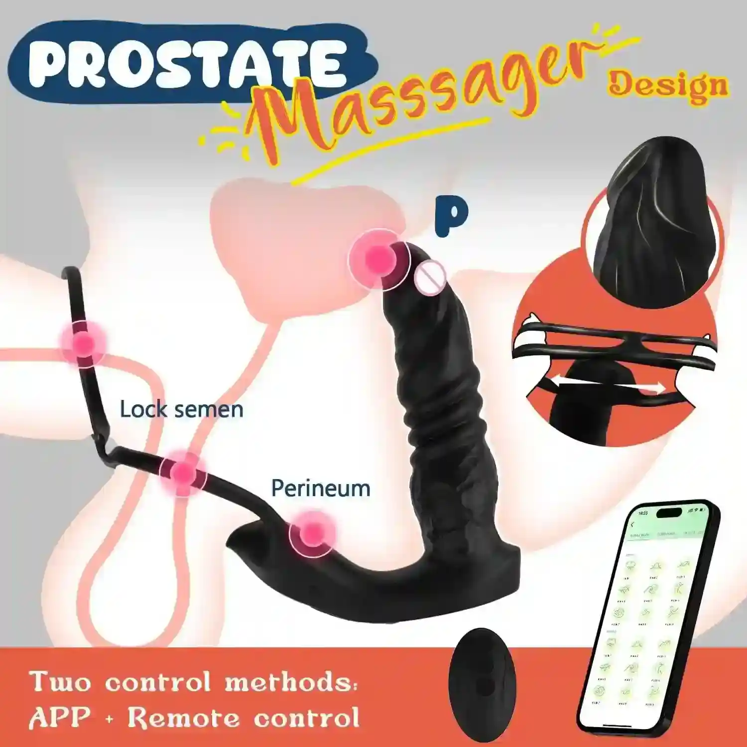 anneau pénien avec dildo rechargeable