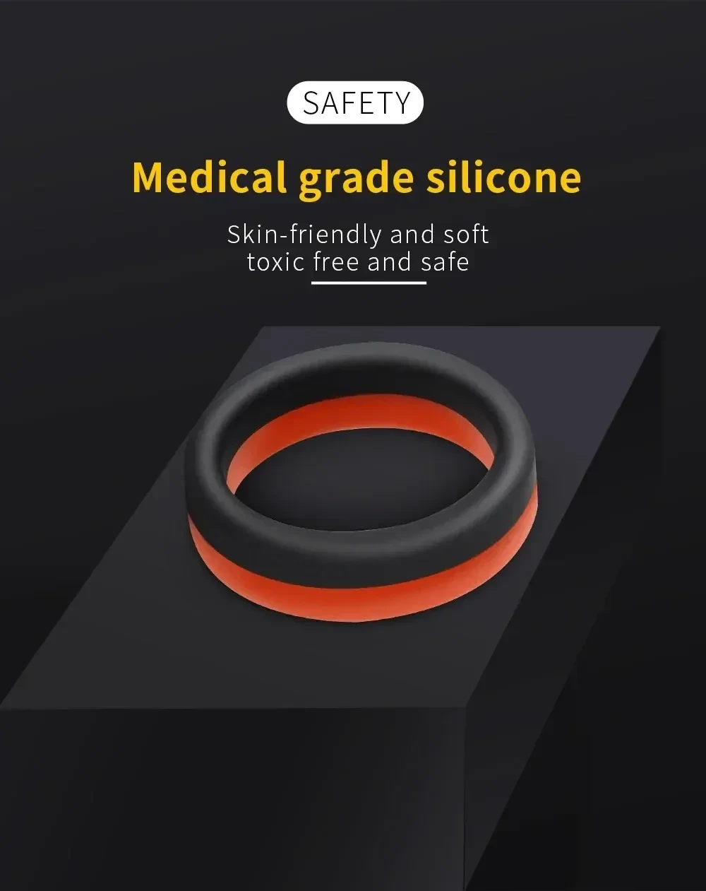 anneau penien silicone medical noir 1