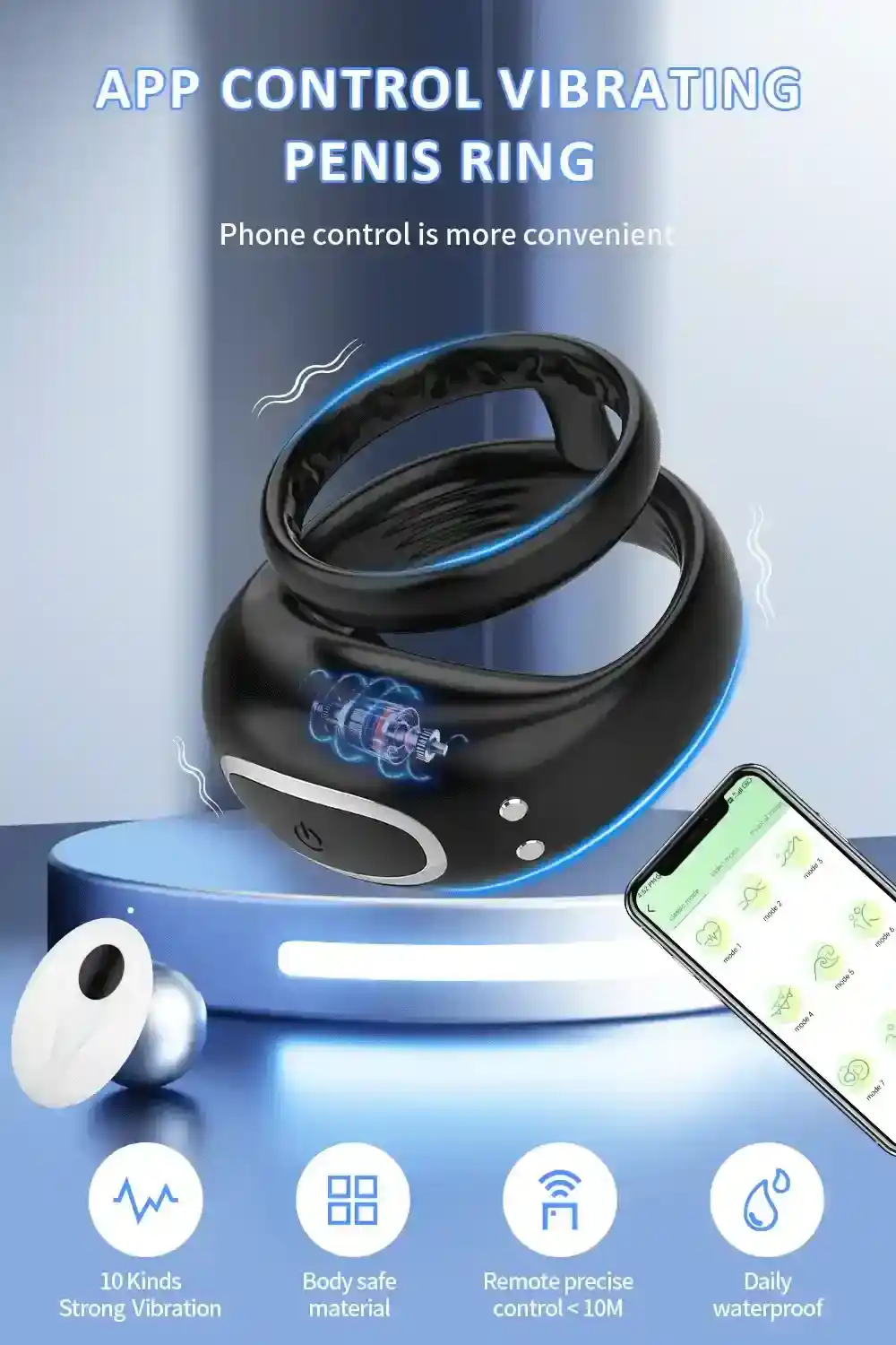 anneau penien vibrant controle smartphone