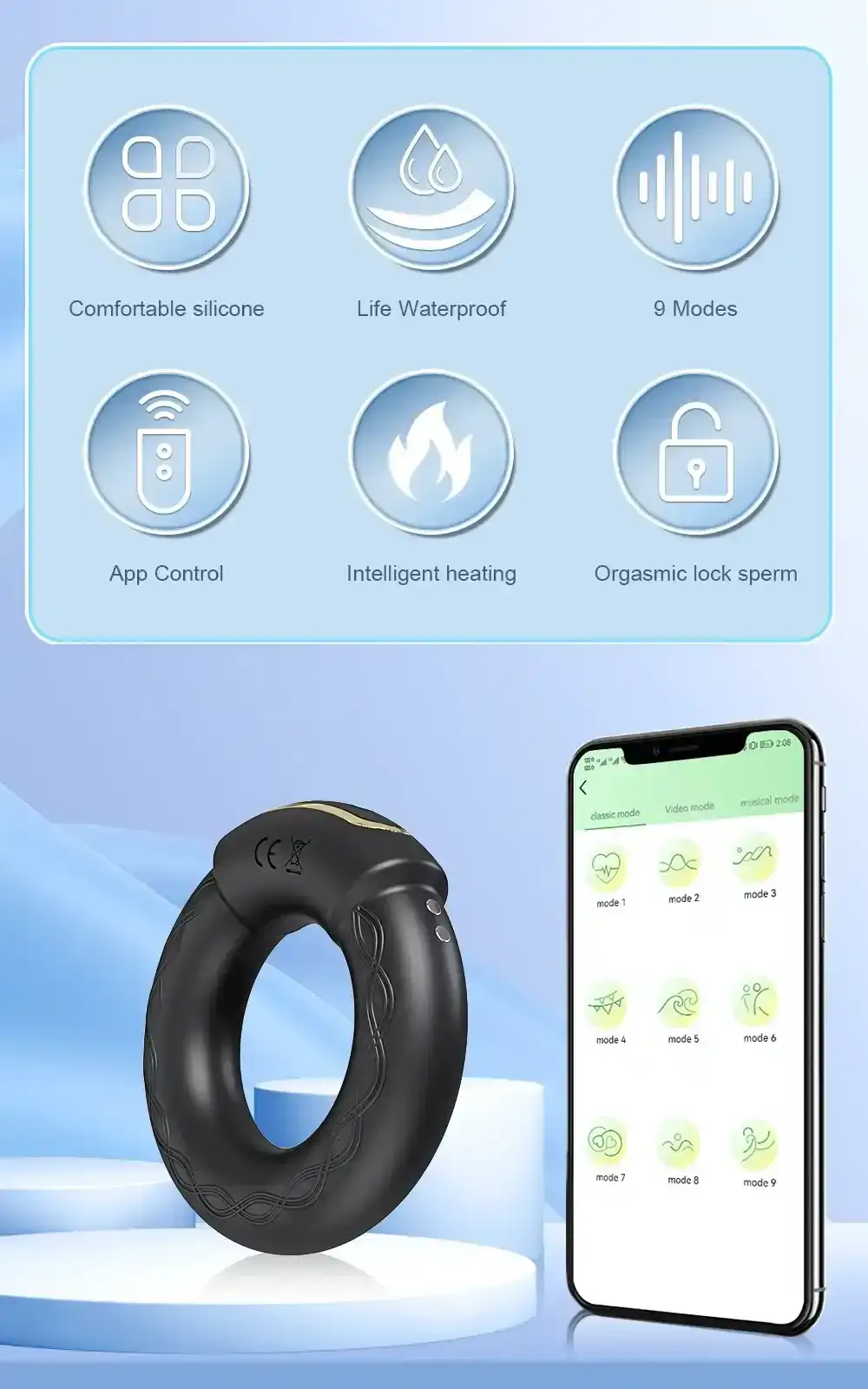 anneau penien vibrant pour couple connecte