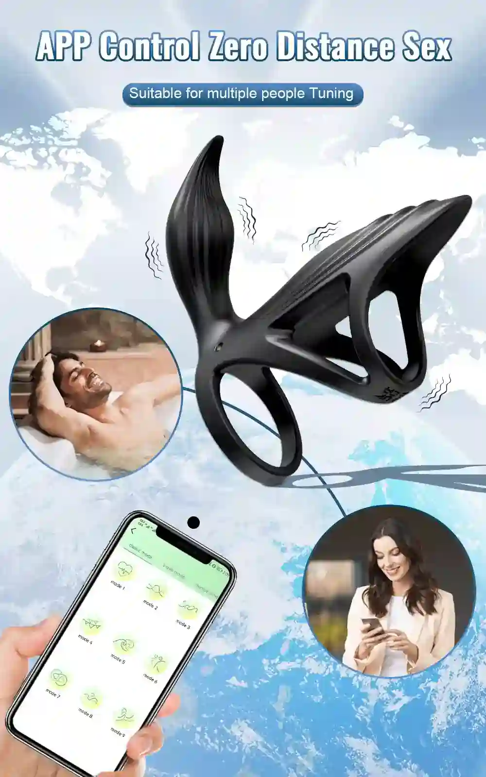 anneau penien vibrant silicone connecte