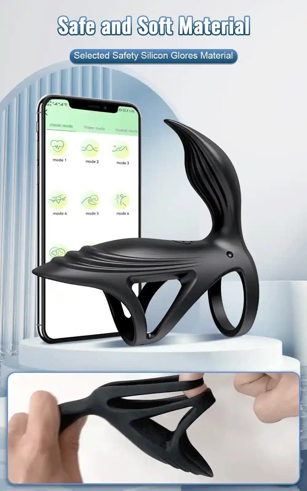 anneau vibrant silicone medical longue duree