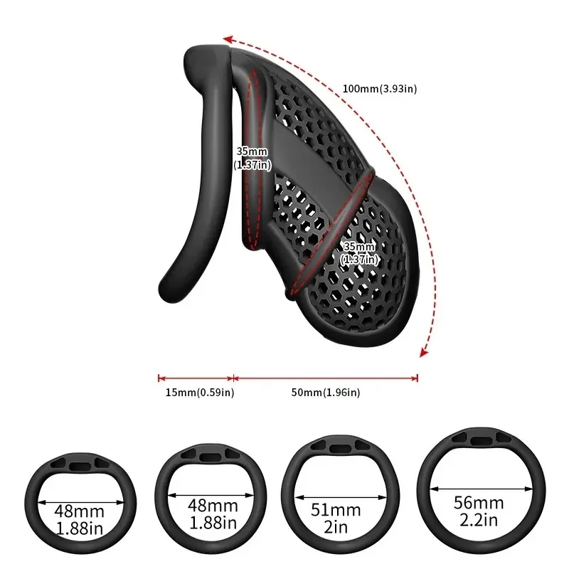 appareil de chasteté noire avec anneau