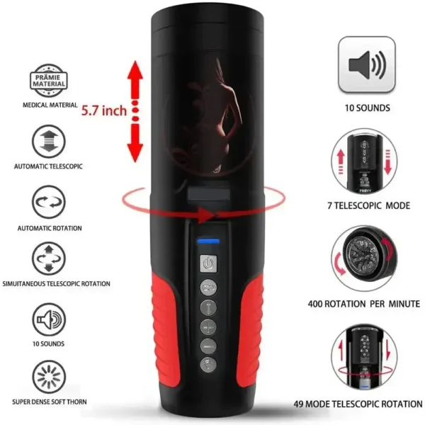 appareil de masturbation masculine télescopique