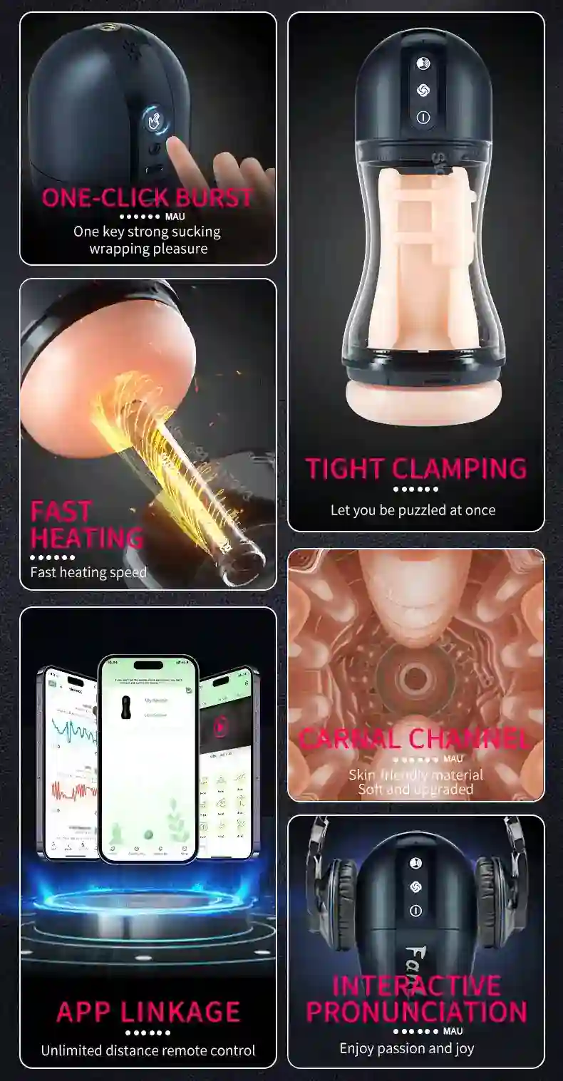 appareil de masturbation masculine vibrant et chauffant