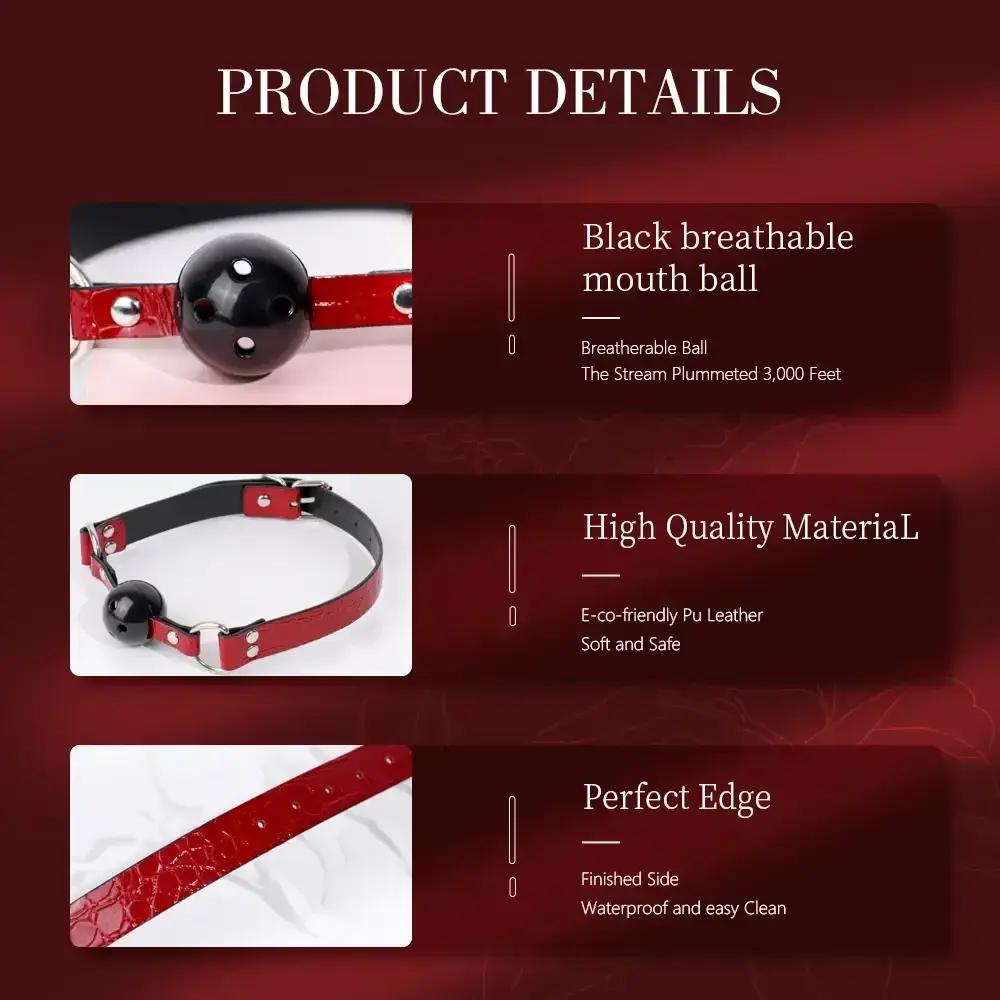 baillon en cuir pu pour soumission