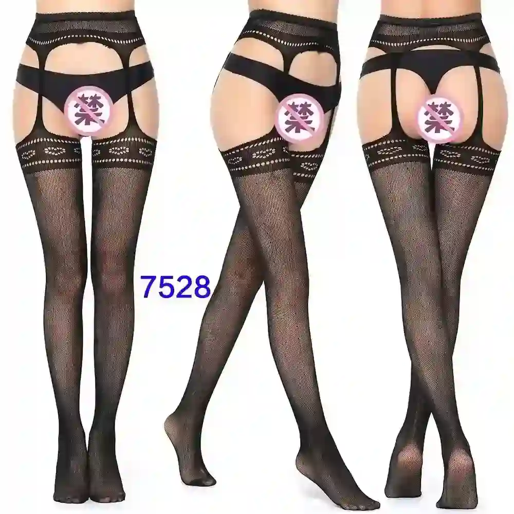 bas résille noir motif pois discret glamour