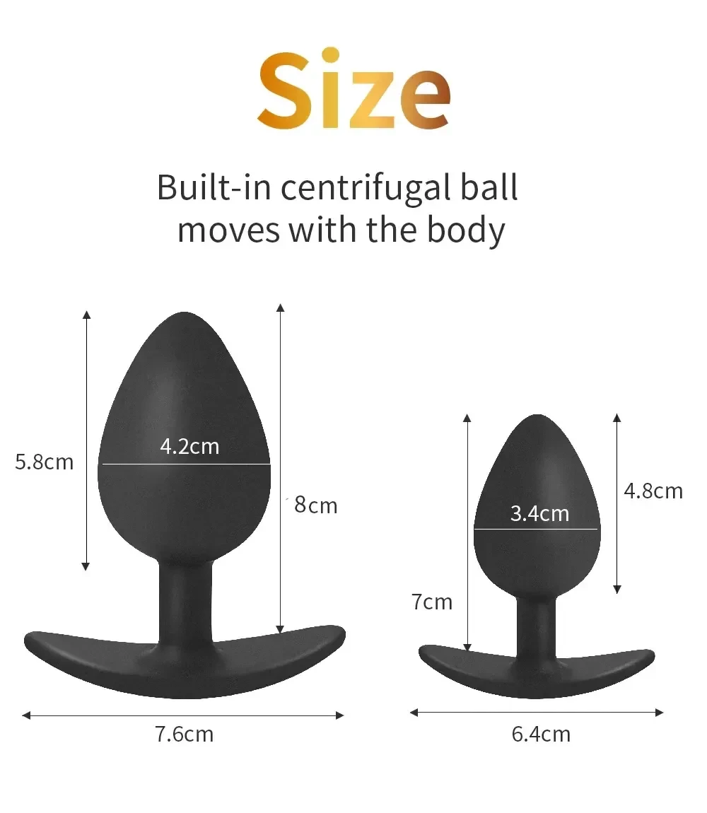 bille anale metal et silicone noir