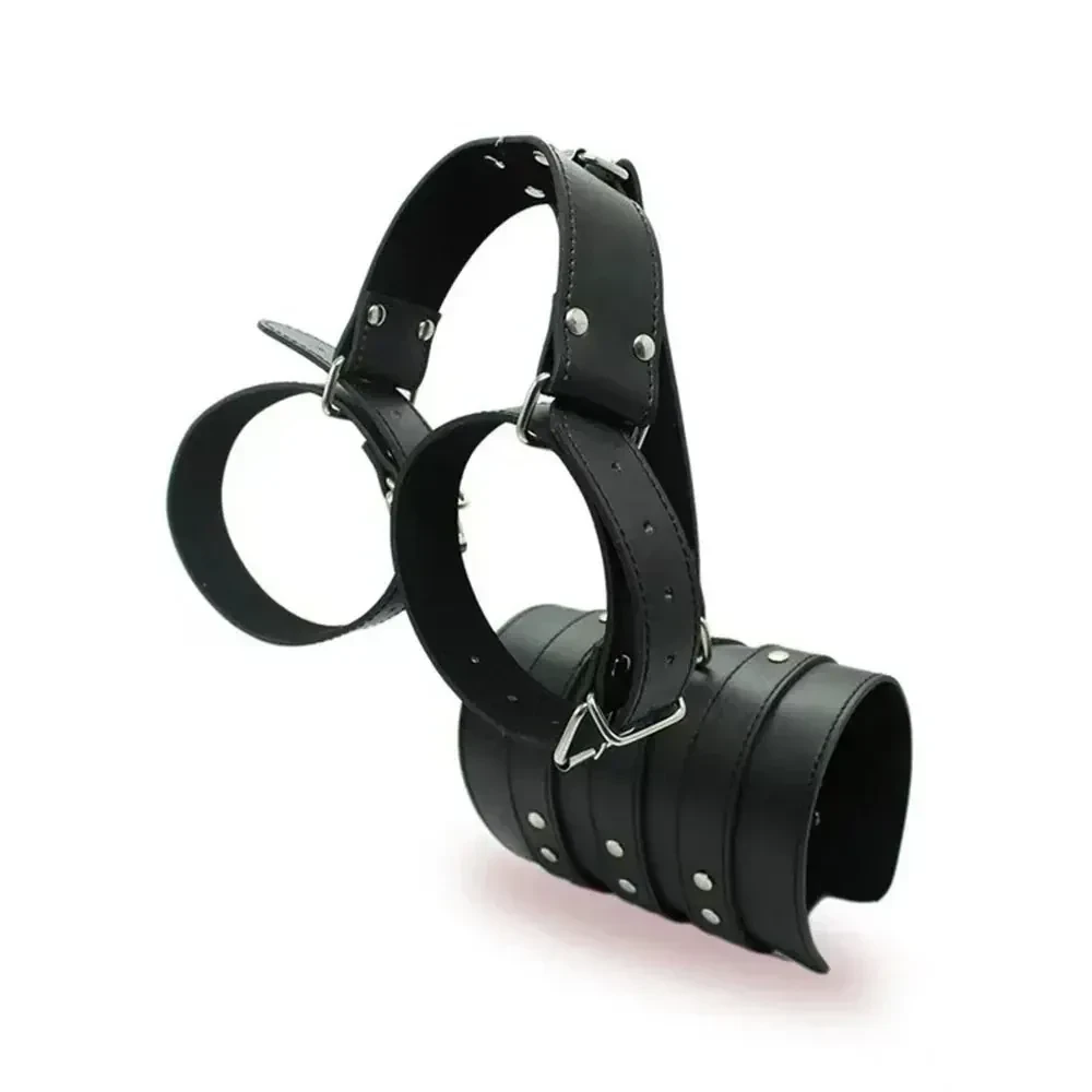 bondage intégral noir en cuir ajustable