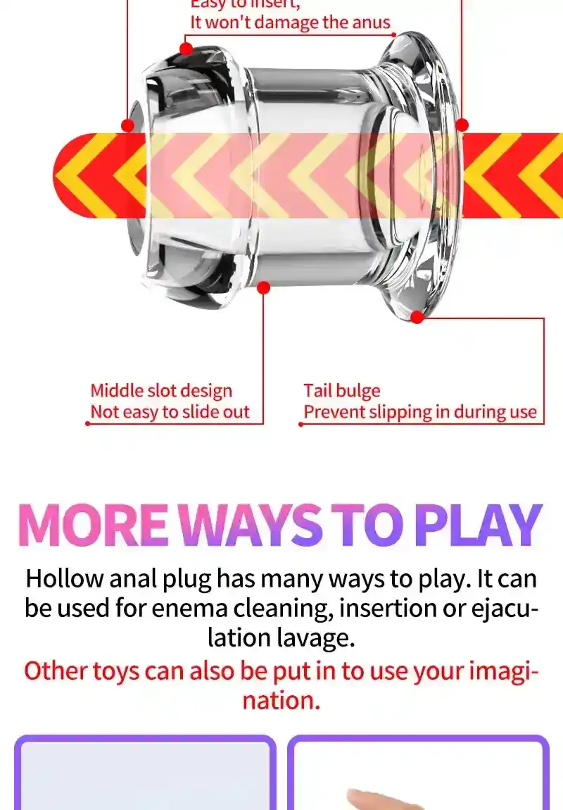 bouchon anal transparent avec anneau