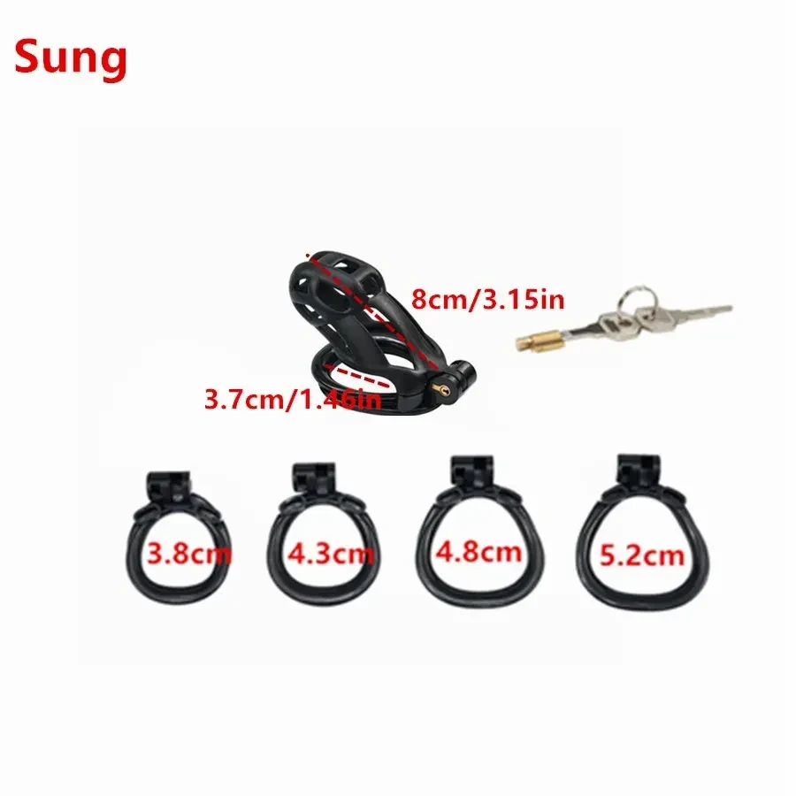 cage chastete resine noire plusieurs tailles