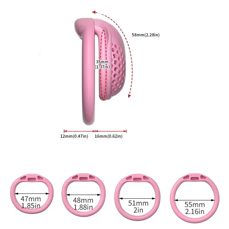 cage de chasteté masculine noire et rose