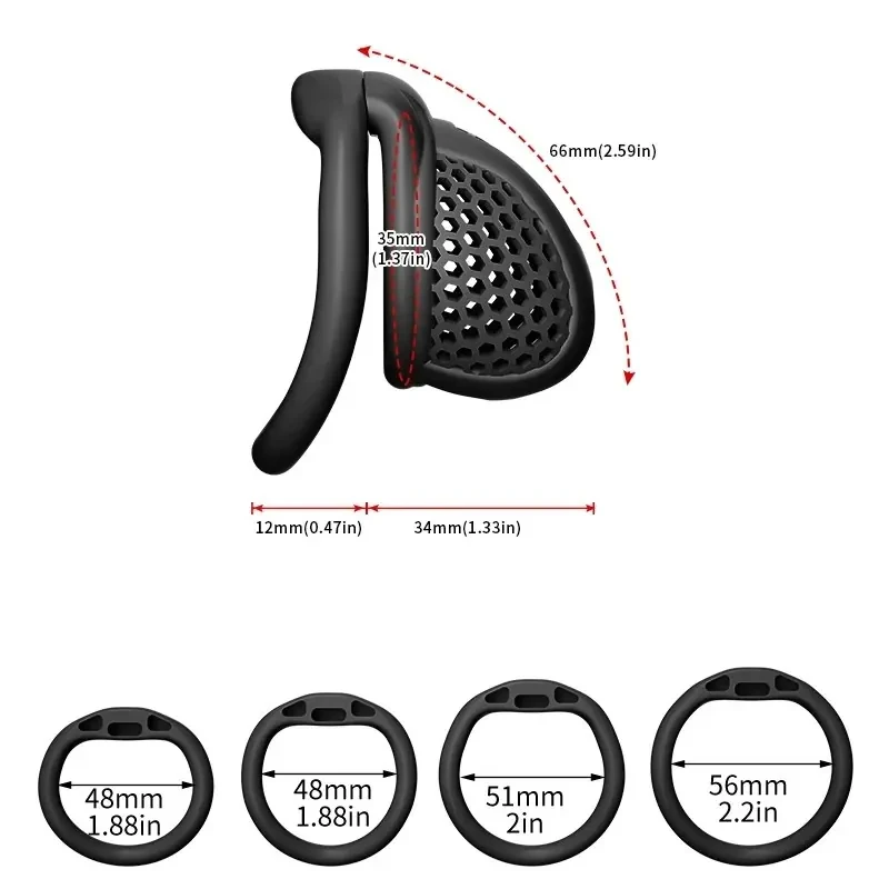 cage de chasteté noire avec anneau arc