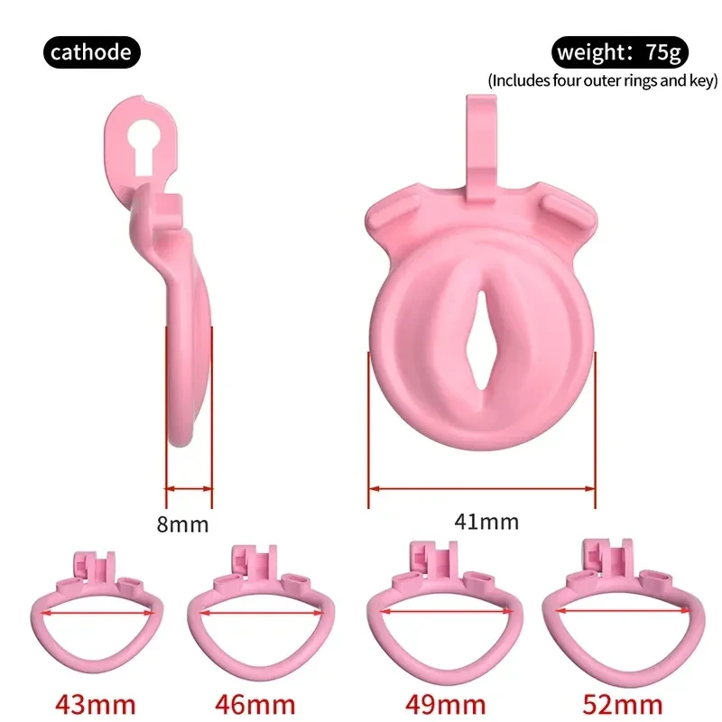 cage de chastete noire avec anneaux