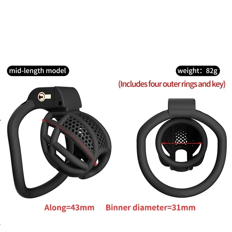 cage penienne ajustable noire et metal