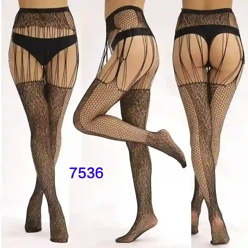 chaussettes hautes resille ajouree noire