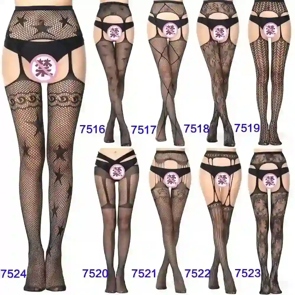 chaussettes hautes resille noire elegante