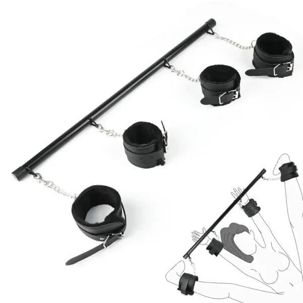 chevillières bdsm cuir anneaux métalliques