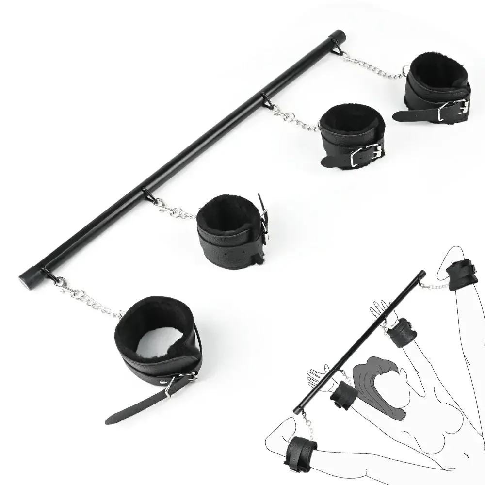 chevillières bdsm cuir anneaux métalliques