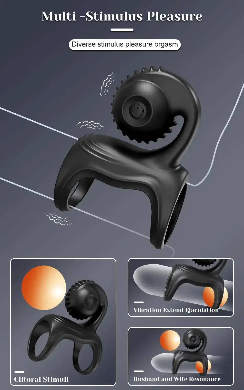 cockring vibrant silicone medical rechargeable