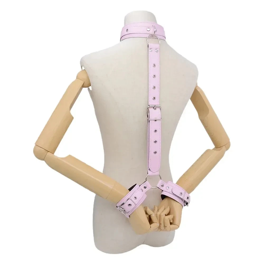 collier de bondage en cuir synthetique ajustable