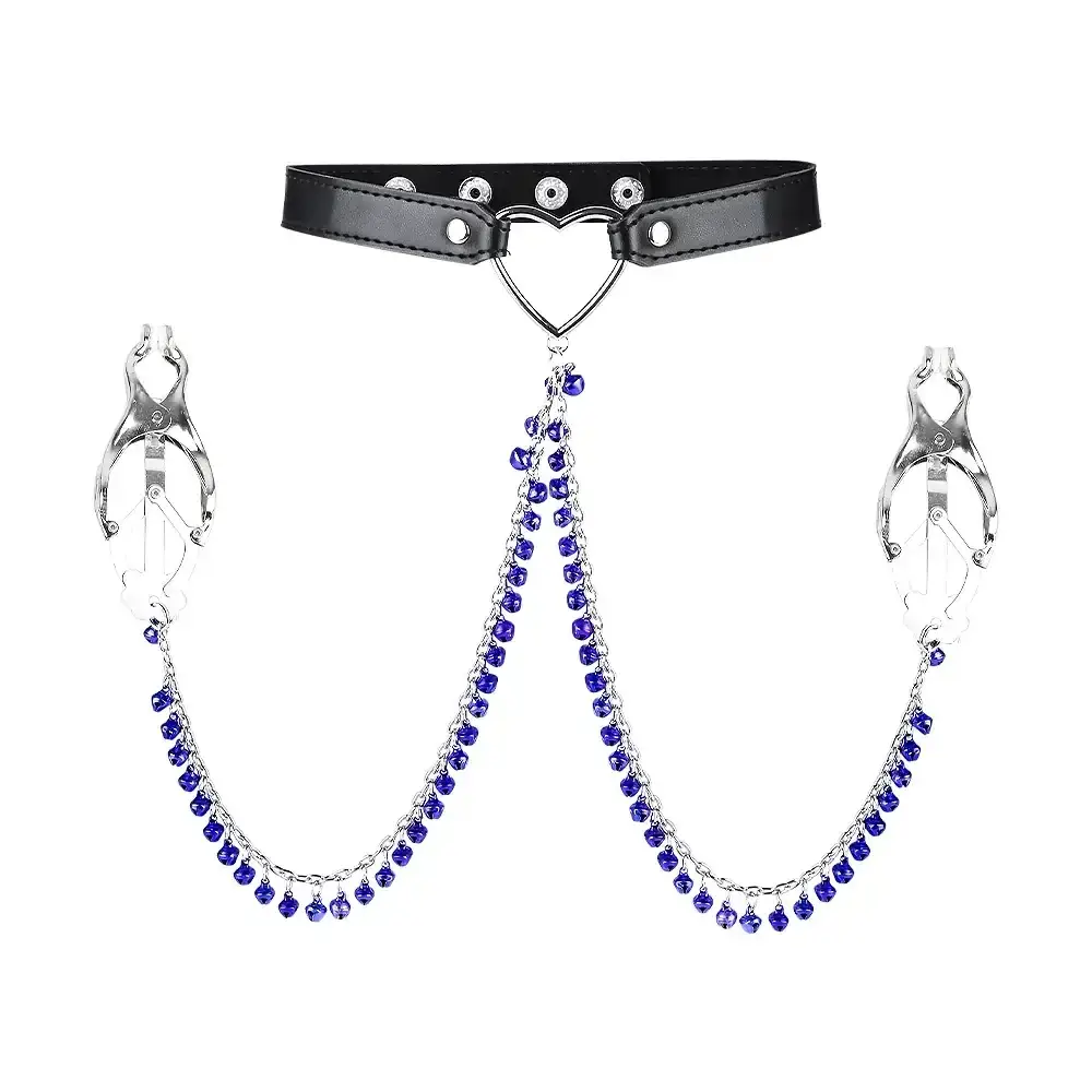 collier de soumission en cuir argente