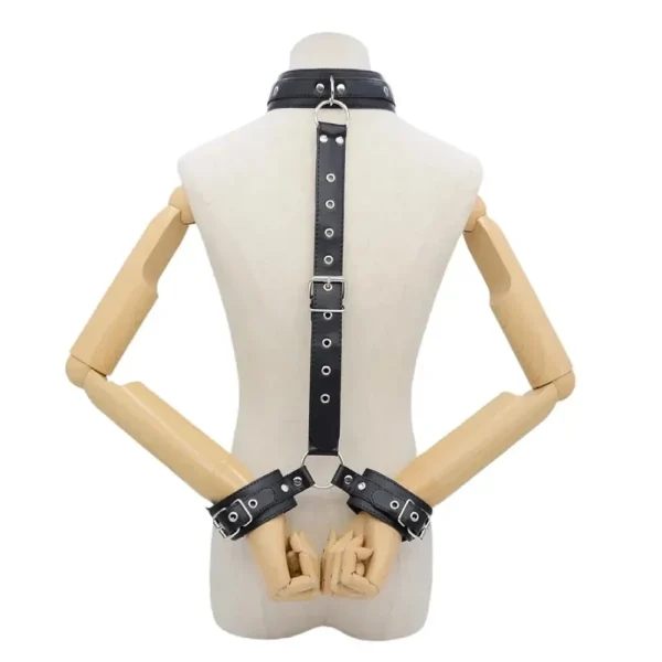 collier desclave cuir pu ajustable