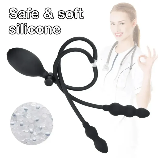 dilatateur anal gonflable noir en silicone