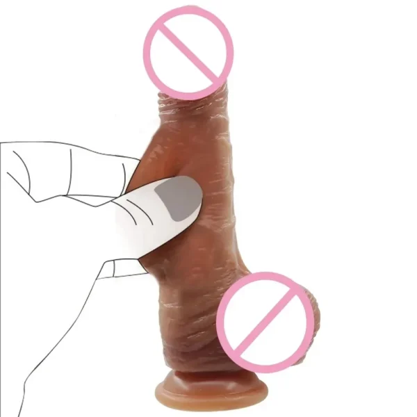 dildo avec ventouse en silicone souple