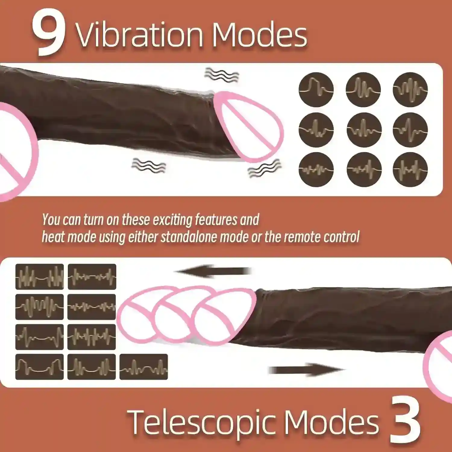 dildo realiste avec vibrations et chauffage