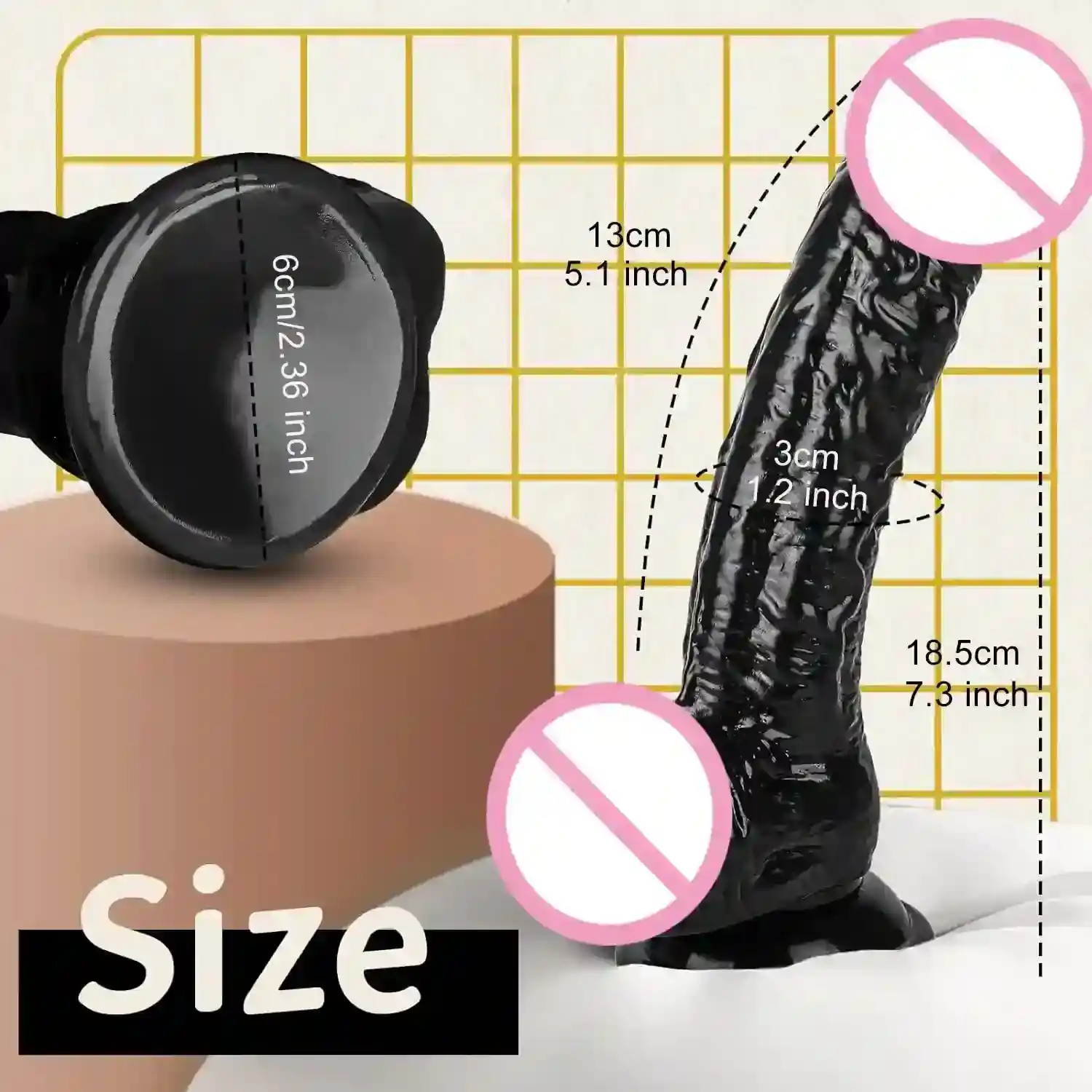 dildo réaliste en pvc avec base ventouse