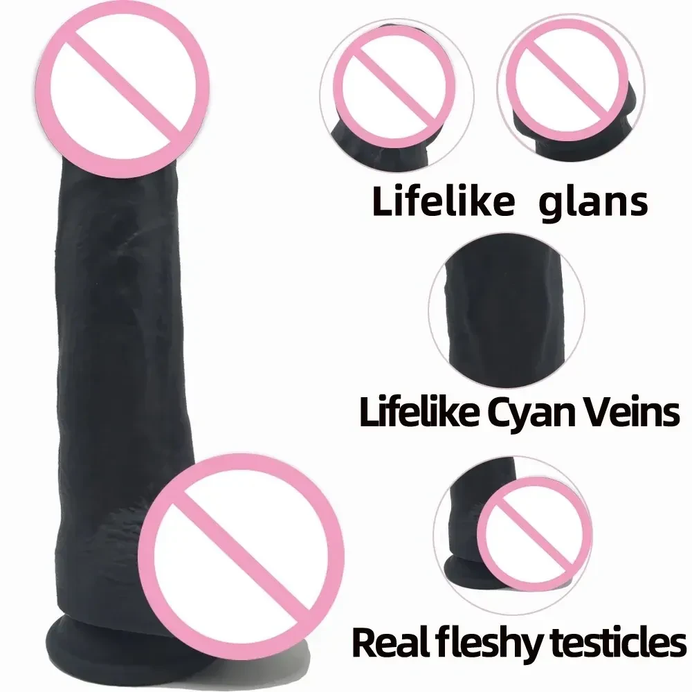 dildo réaliste noir veines apparentes
