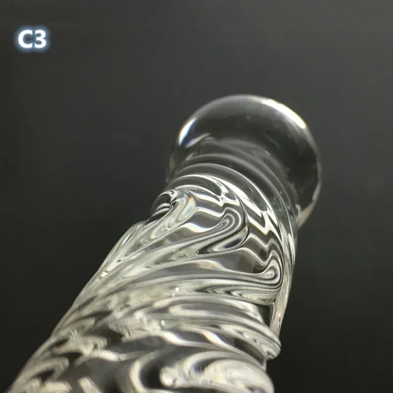 dildo transparent avec manche en cuir