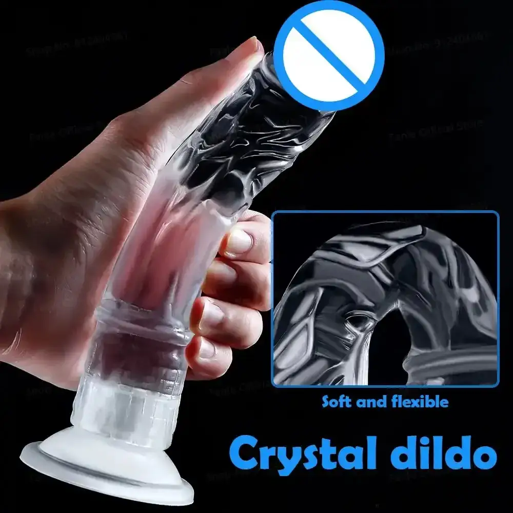 dildo transparent pour stimulation vaginale