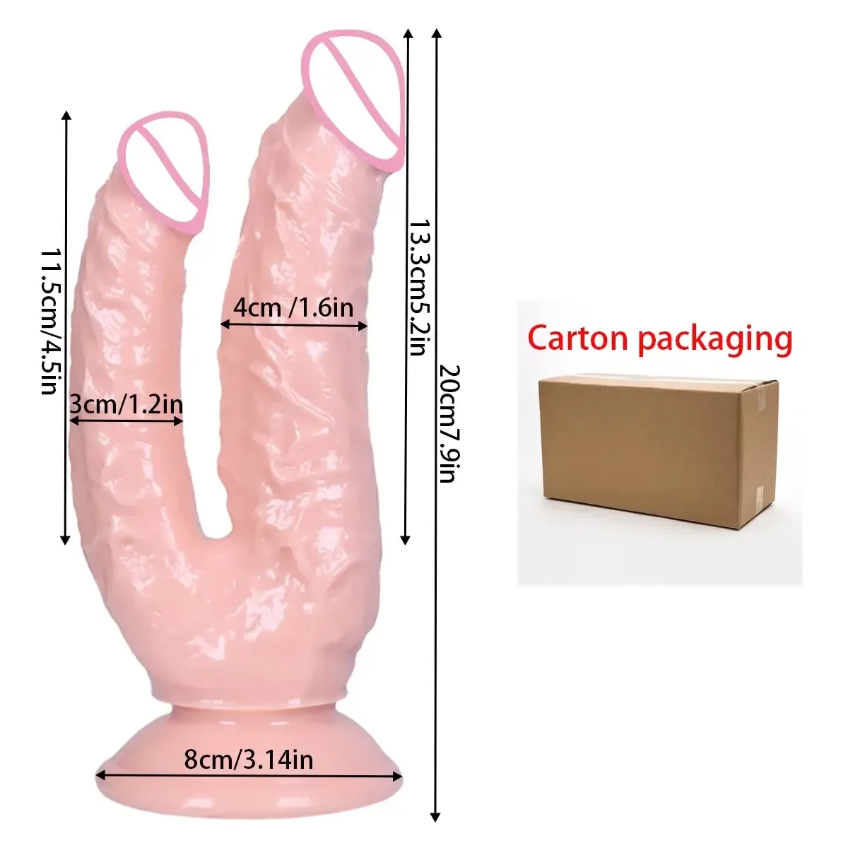 double gode realiste avec ventouse en pvc