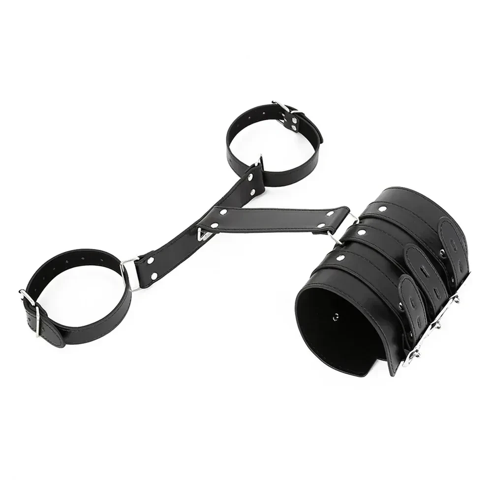 ensemble de contrainte en cuir noir pour femme