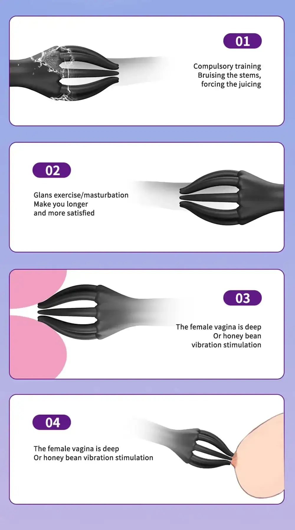 entraineur de gland vibrant en silicone