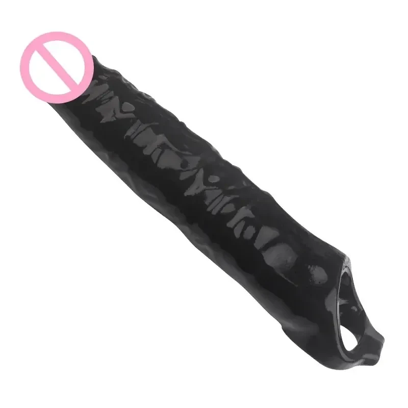 extension penienne noire en silicone souple