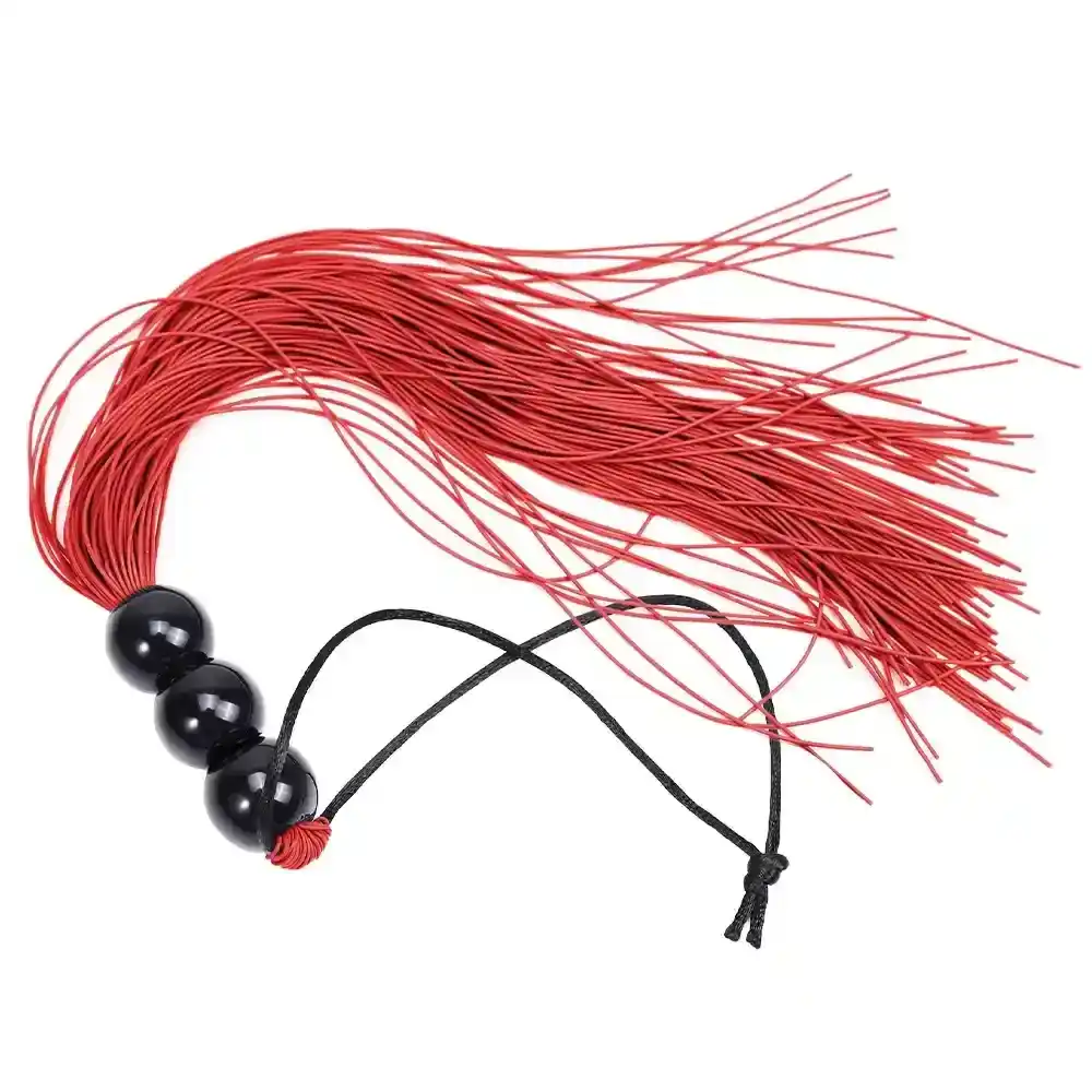 flogger bdsm franges en silicone rouge