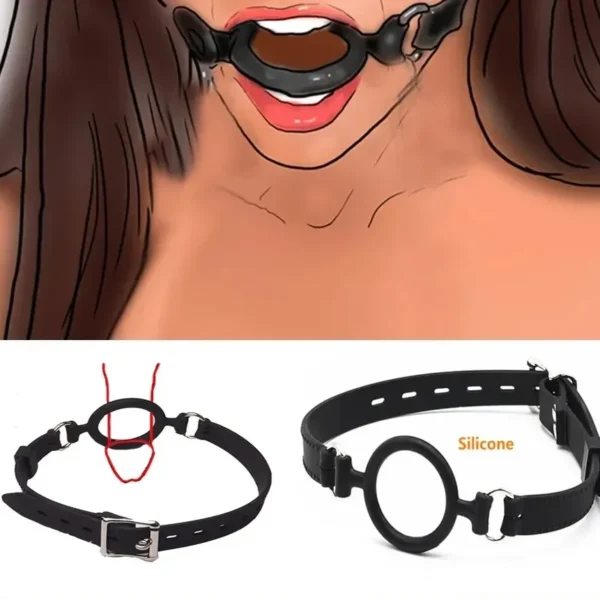 gag silicone noir sangle confortable
