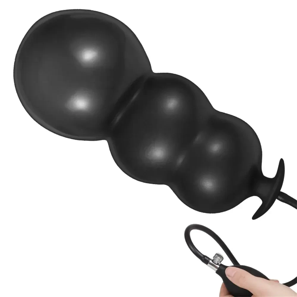 gode anal gonflable noir silicone