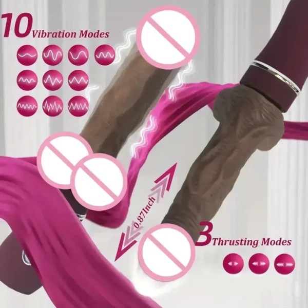 gode réaliste vibrant avec chaleur