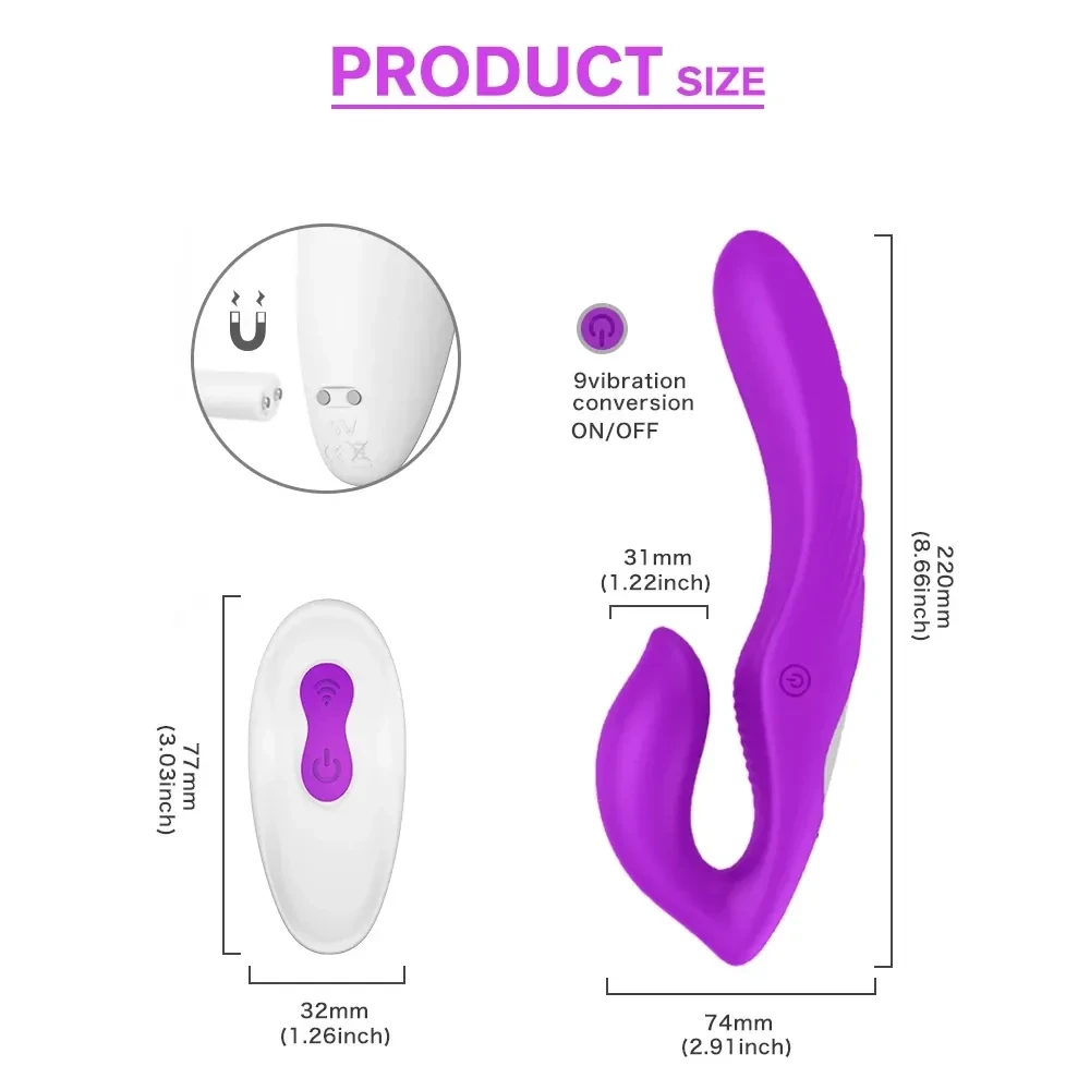 gode vibrant double stimulation sans bretelles