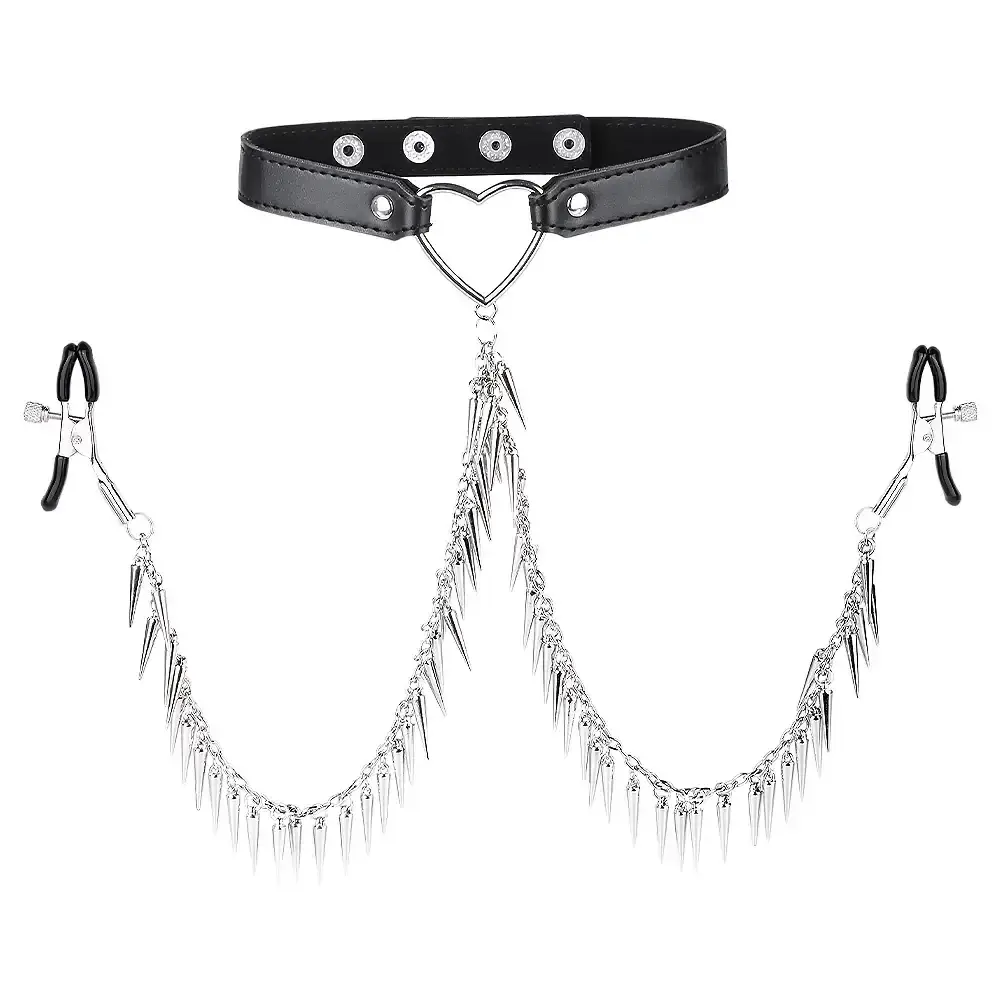 isensualflow fr collier bdsm cuir pu avec pinces
