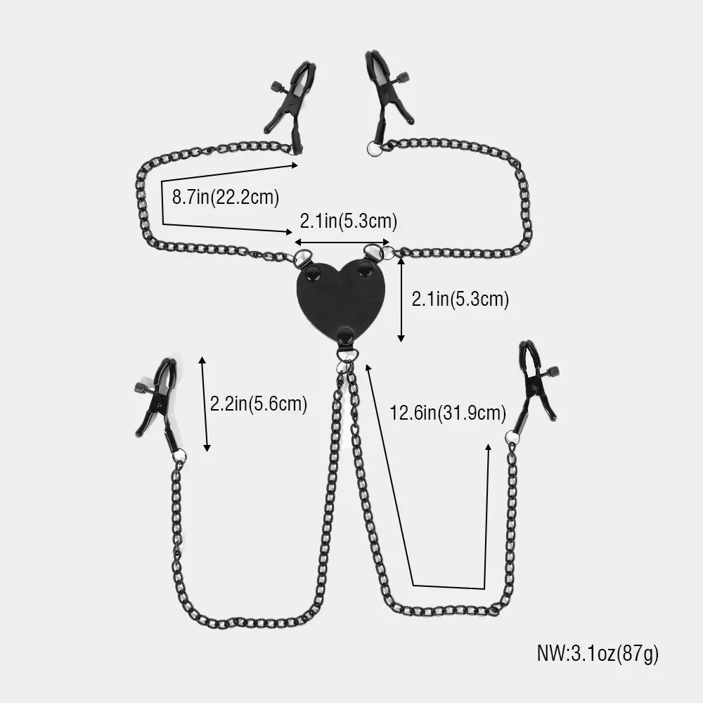 isensualflow fr pinces teton coeur metal ajustable chaines