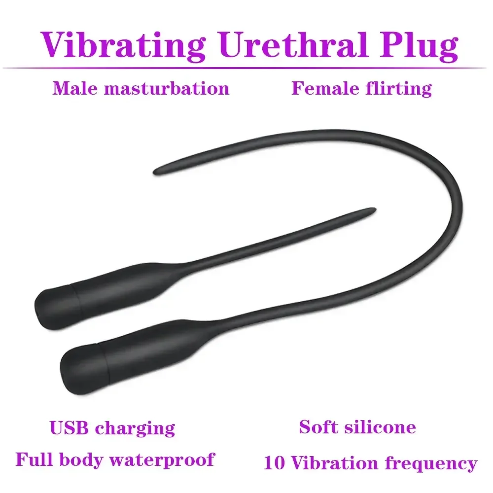 isensualflow fr plug uretral vibrant en silicone noir