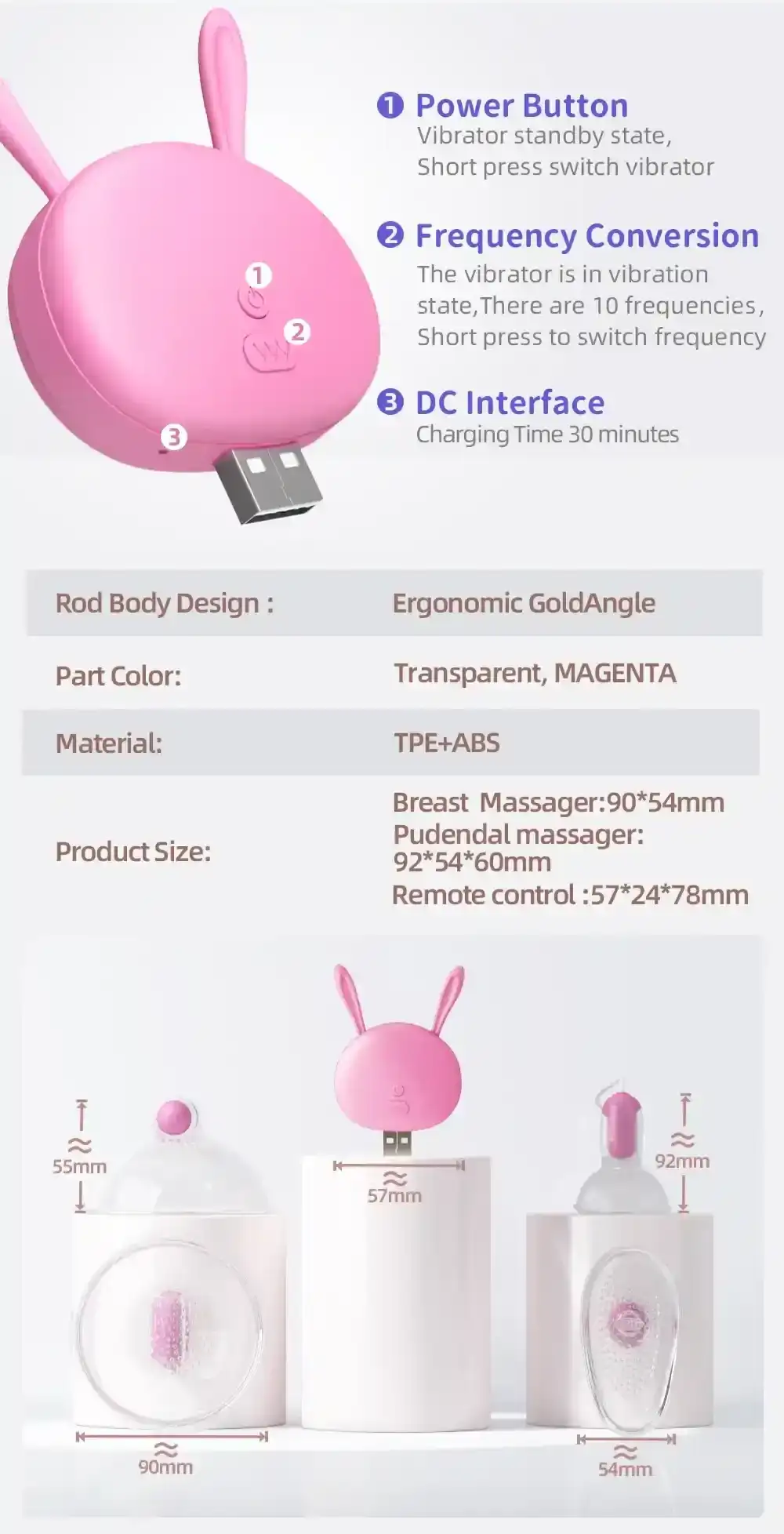 jouet clitoridien vibrant rechargeable usb