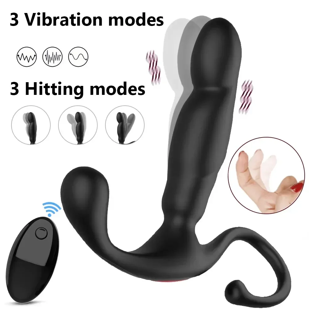 jouet prostatique silicone noir telecommande