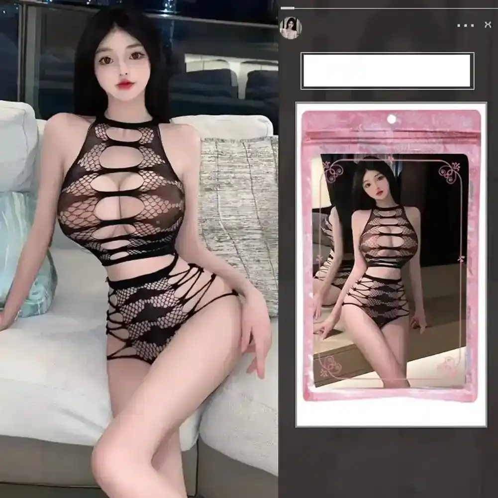 lingerie en filet ajouré noir